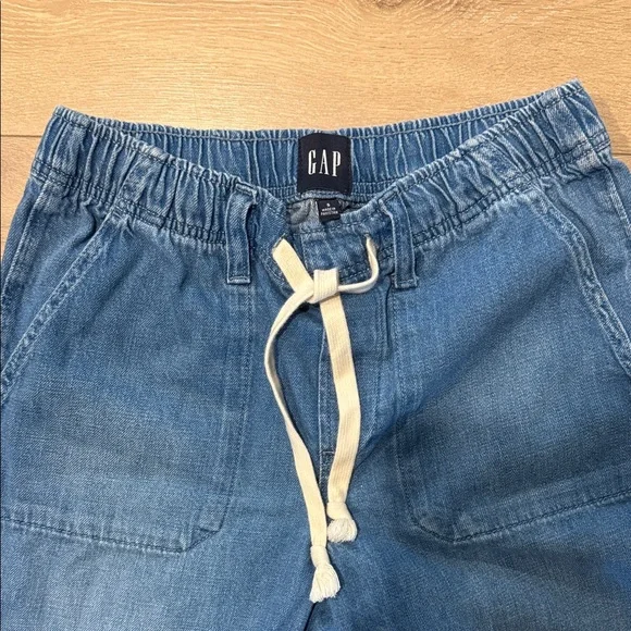 GAP Women's Medium Blue Straight-Leg Jeans with White Drawcord - Picture 4 of 5